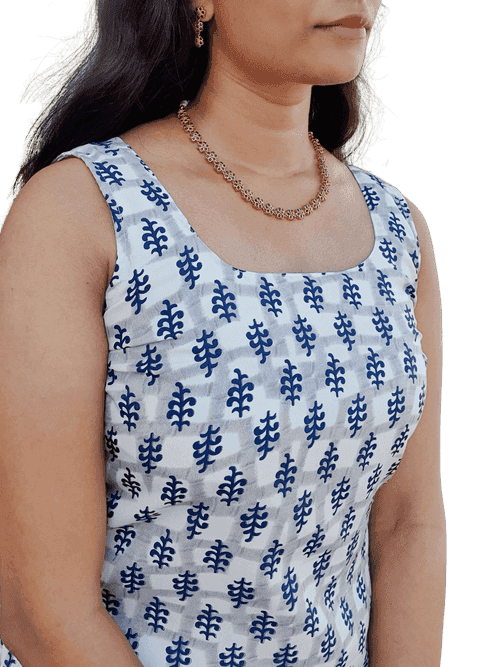 Navy Blue Crepe Kurti