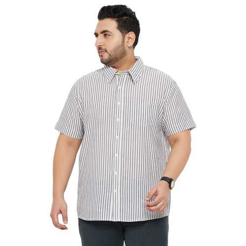 Men Plus Size Angola Striped Shirt
