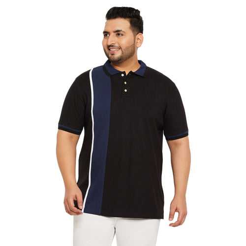 Men Plus Size Austria Colorblock Polo Tshirt