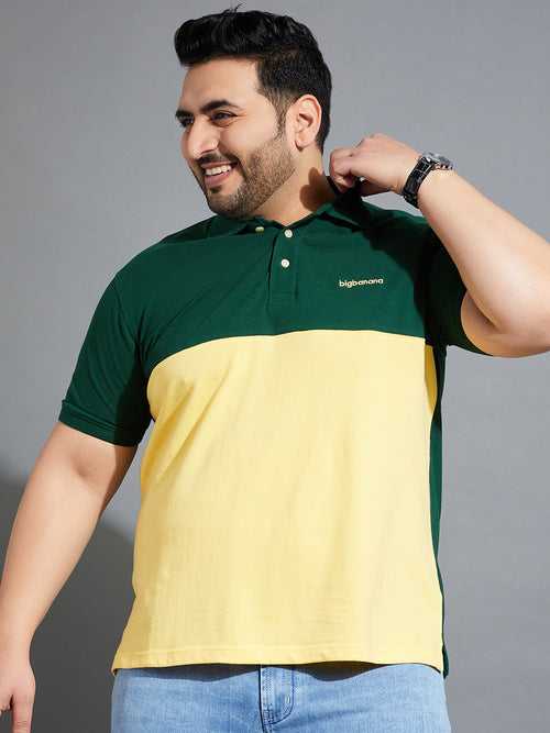 Men Plus Size Dalas-10 Colorblock Polo Tshirt