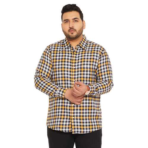 Men Plus Size Doppler Check Shirt