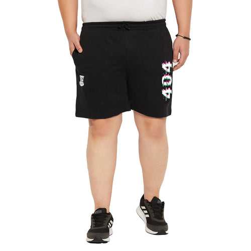 Men Plus Size Error Printed Shorts