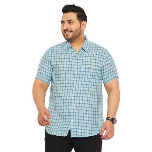 Men Plus Size Fission-Sky Check Shirt