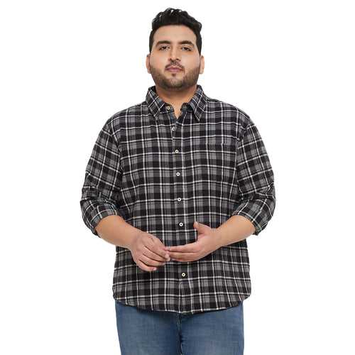 Men Plus Size Parley Check Shirt
