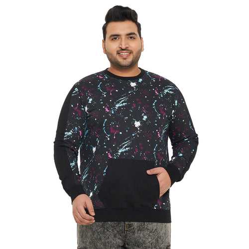 Men Plus Size Pastel Printed Sweatshirt