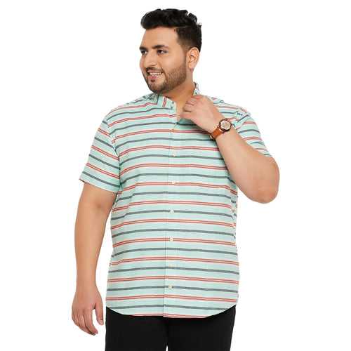 Men Plus Size Pie-Sky Striped Shirt