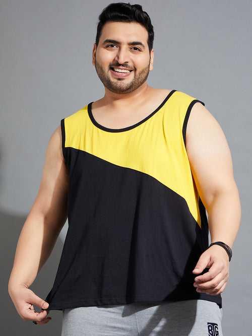 Men Plus Size Wood-10 Colorblock Vest