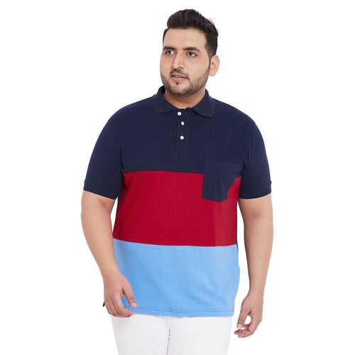 Men Plus Size Dominic Colorblock Polo Tshirt