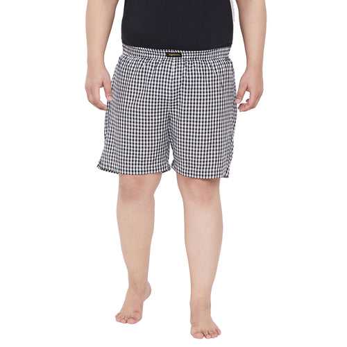 Men Plus Size Hookes Check Boxers