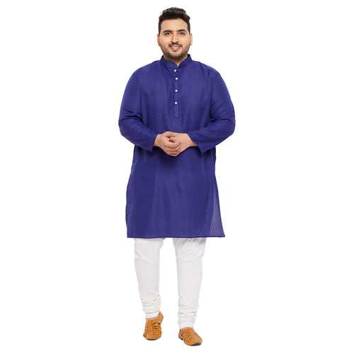 Men Plus Size Ullas-RB Solid Kurta