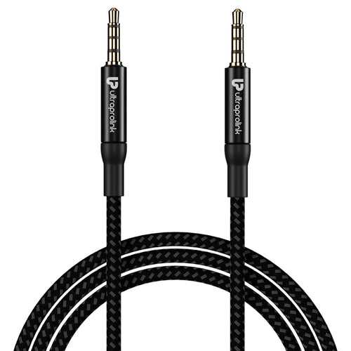 AudioOX 3.5mm–3.5mm Nylon Braided Audio Cable 1.5m UL107BRBLK-0150