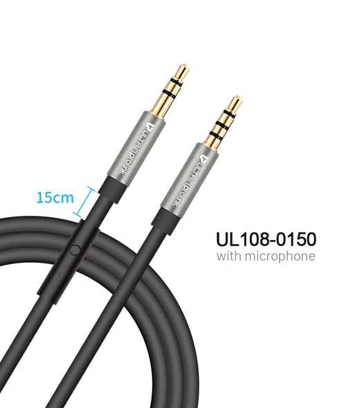 AudioOX  - 3.5mm Cable with Mic UL108BLK