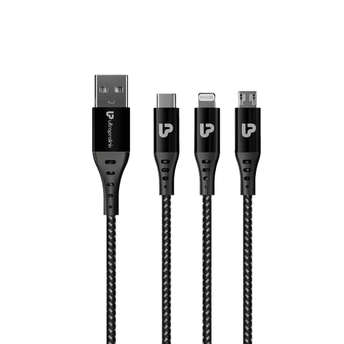 TrioLink 18 W 3in1 Fast Charging Cable (1.5m/Black) UL1098BLK-0150