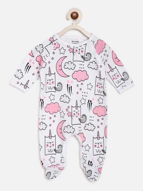 Berrytree Organic Cotton Baby Rompers : Unicorn Moons