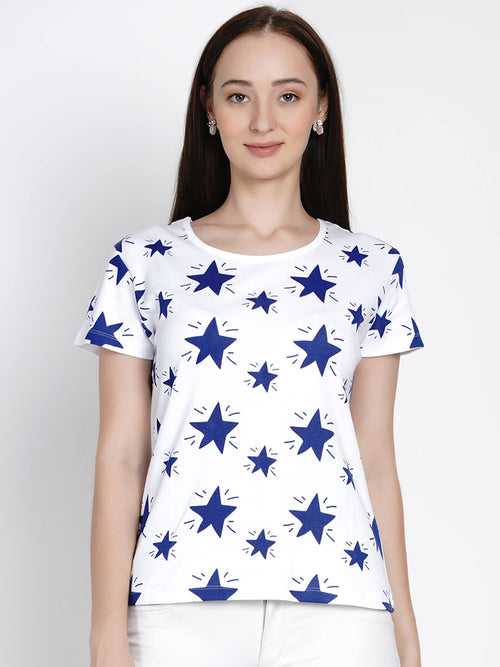 Berrytree Organic Cotton  Women T-shirt Star Blue