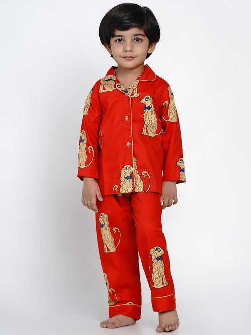 Berrytree Night Suit Red Dogs Boy