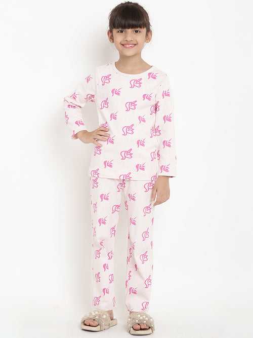 Berrytree Organic Night Suit Pink Unicorn Girls