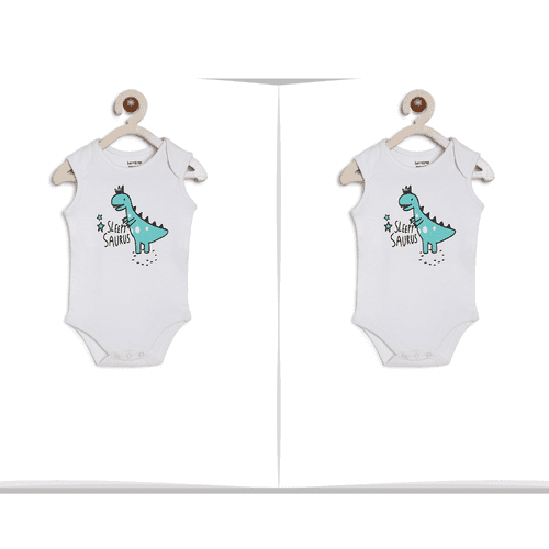Twin Baby Clothes : Dino Onesie