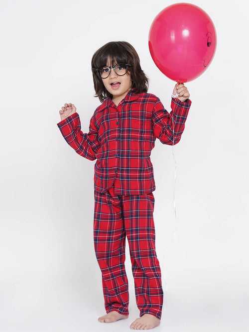 Berrytree Night Suit Boys: Red Check