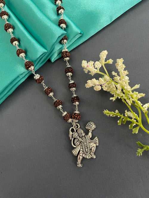 Lord Hanuman Pendant Rudraksha Mala