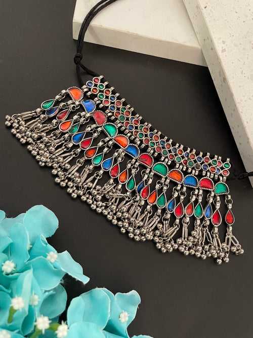 Colourdul Afghani Choker Necklace