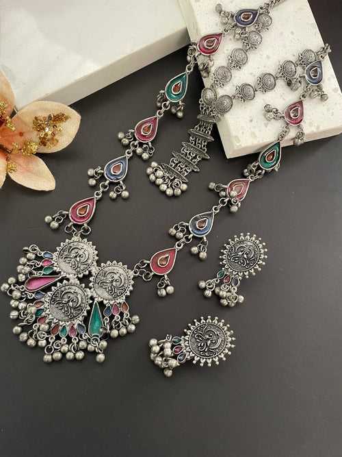 2 Layer Afghani Choker Necklace Set