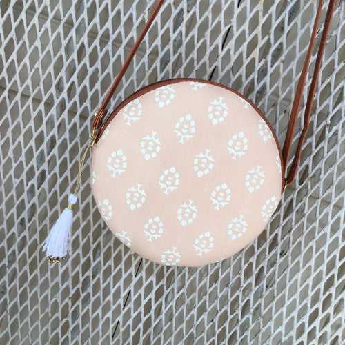 Peach Flower Cute Round Sling - Small Size