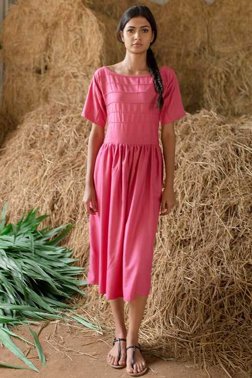 Gardenia - Pink Corded Dress