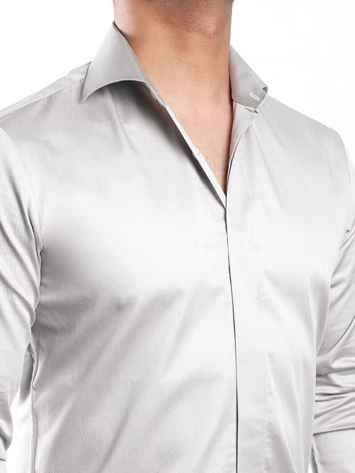 Steel Cut-Away Collar Minimal Shirt (Premium Collection)