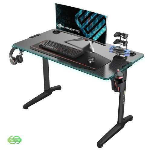 Eureka Ergonomic Gaming Table- GIP 44 Inches, with RGB LED Lights