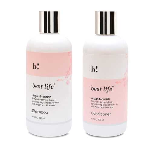 Best Life - Argan Nourish Hair Shampoo + Conditioner Combo - (300 Ml) Pack of 2