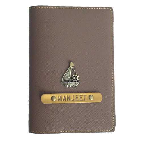 Personalized Chocolate Brown Textured Passport Cover