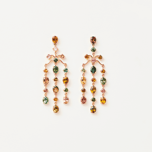 All-Colour Girandole Earrings with Tourmalines