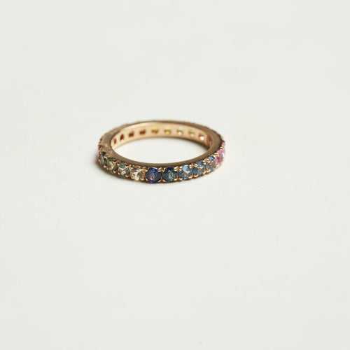 Rainbow Sapphire Eternity Ring