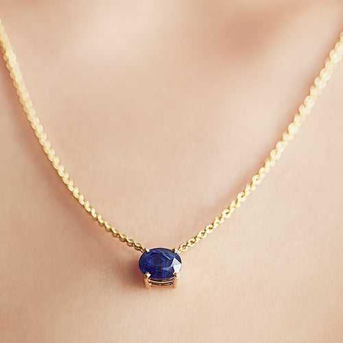 Sapphire on Chain Necklace