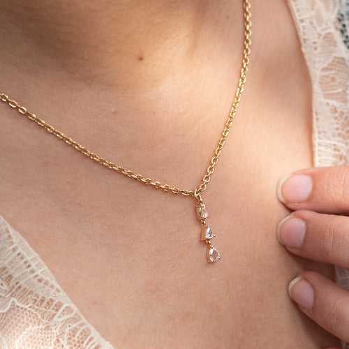 Mixed Shaped Rose-cut Diamond Necklace