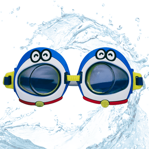 Swimming Goggles in Universal Size | Cartoon Design Anti Fog No Leak | Eyes Safety Glasses for Kids | Blue Colour | Doremon Design