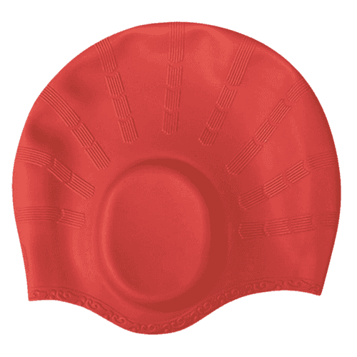 Ear Cover Hair Protection Silicone Swimming Cap Universal Size | Red