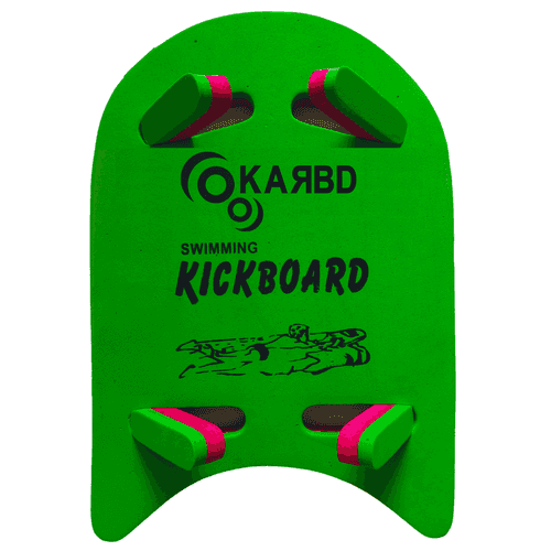 4 Cut Swimming Kickboard - Floating Board for Swimming Training | Aid Exercise Equipment for Adults, Children with 4 Holes | Dual Color Red - Green