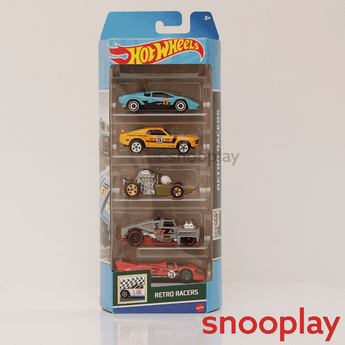 Diecast Hotwheels Retro Racers - Pack of 5 Cars