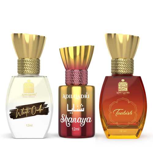 3 Pcs Attar Set White Oudh, Shanaya And Taabish 12 ML Each