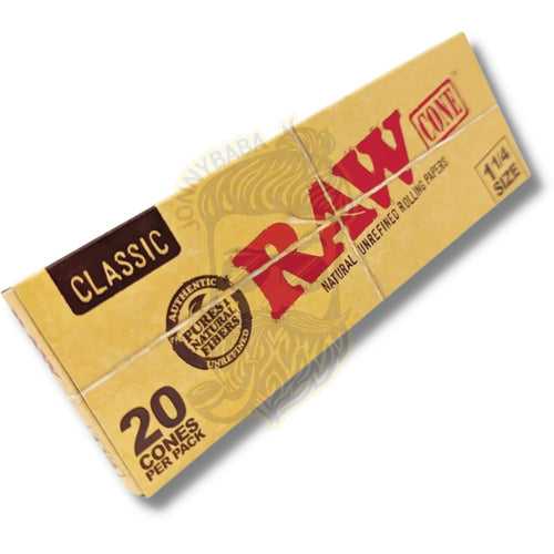 RAW Classic 1-1/4 Size Pre-Rolled Cones - 20 Per Pack