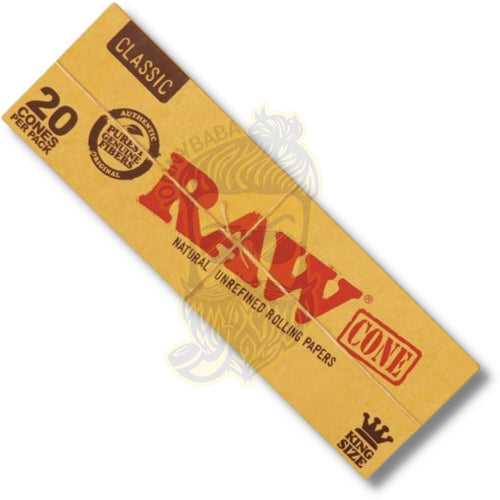 RAW Classic King Size Pre-Rolled Cones - 20 Per Pack