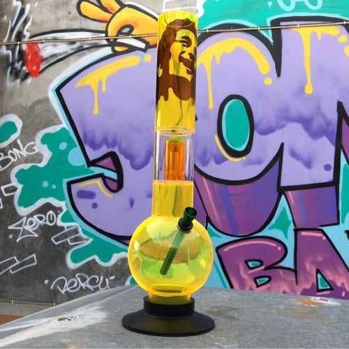 Acrylic Bong Single Percolator bob Marley - 14 Inch