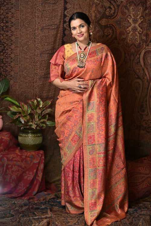 Half and half partly pallu silk kani saree