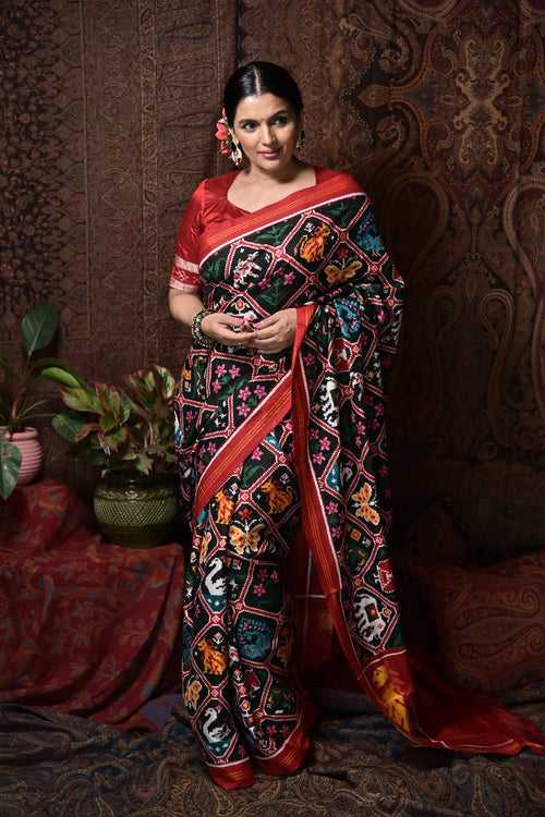 Lion Pallu Double Ikat Patan Patola Saree