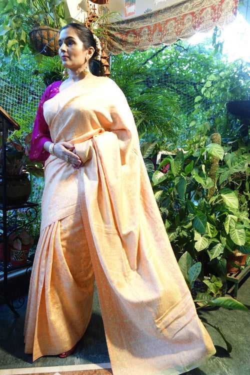 Sunset yellow Kani saree