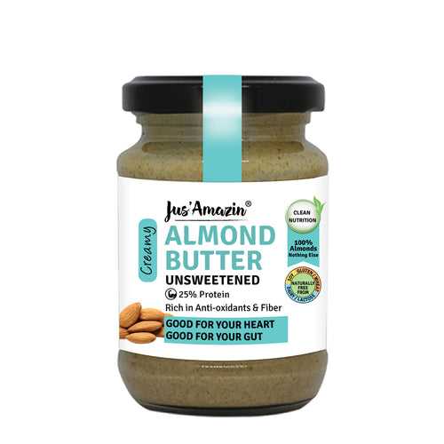 Almond Butter - Unsweetened | 25% Protein | 100% Almonds | Zero Additives | 100% Natural - 125 g