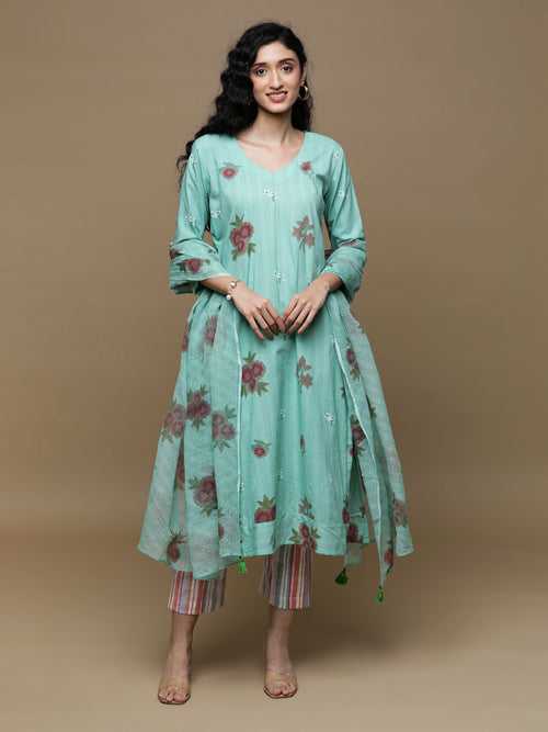 Bageecha Pine Green Kurta