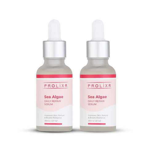 Prolixr Sea Algae Daily Repair Face Serum - Open Pore | Skin Radiance | Hydrates & Clarifies | All Skin Types | (30+30ml)(Pack of 2)